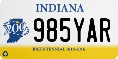 IN license plate 985YAR