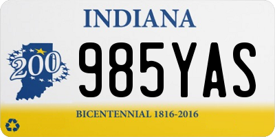 IN license plate 985YAS