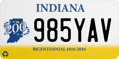 IN license plate 985YAV