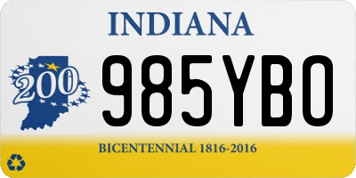 IN license plate 985YBO