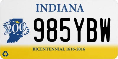 IN license plate 985YBW