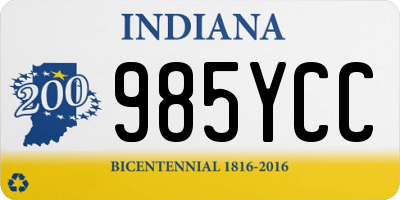 IN license plate 985YCC