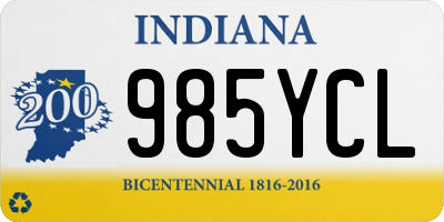 IN license plate 985YCL