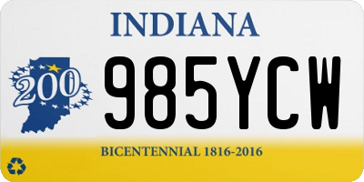 IN license plate 985YCW