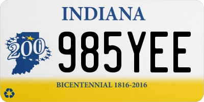 IN license plate 985YEE