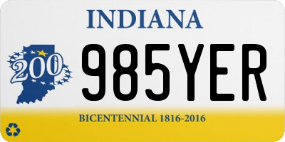 IN license plate 985YER