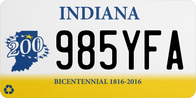 IN license plate 985YFA