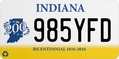 IN license plate 985YFD