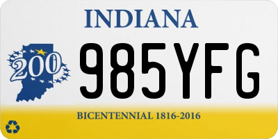 IN license plate 985YFG