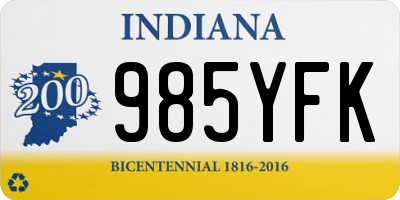 IN license plate 985YFK