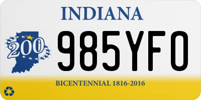 IN license plate 985YFO