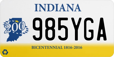IN license plate 985YGA