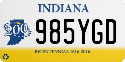 IN license plate 985YGD