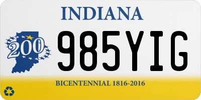 IN license plate 985YIG