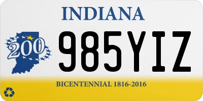 IN license plate 985YIZ