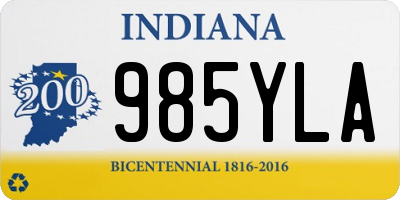 IN license plate 985YLA