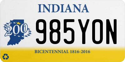 IN license plate 985YON