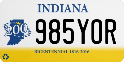 IN license plate 985YOR