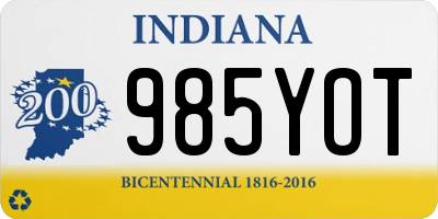 IN license plate 985YOT