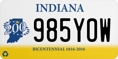 IN license plate 985YOW