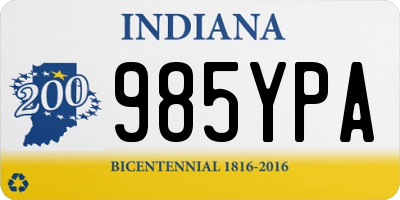 IN license plate 985YPA