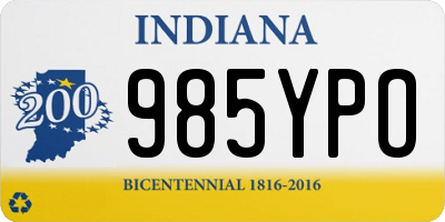 IN license plate 985YPO