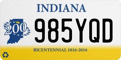 IN license plate 985YQD