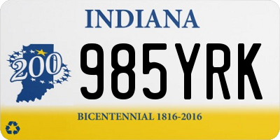 IN license plate 985YRK