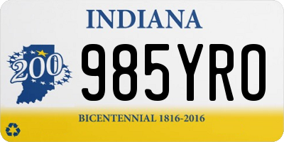 IN license plate 985YRO