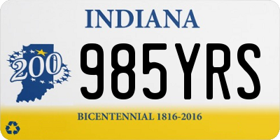 IN license plate 985YRS