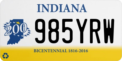 IN license plate 985YRW