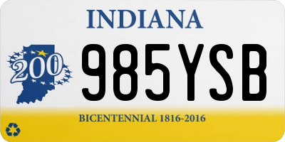 IN license plate 985YSB