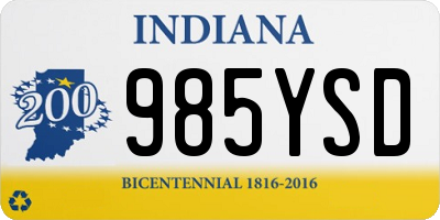 IN license plate 985YSD