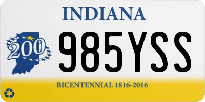 IN license plate 985YSS