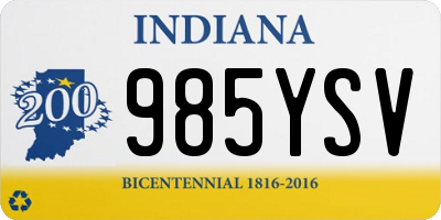 IN license plate 985YSV