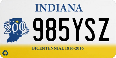 IN license plate 985YSZ