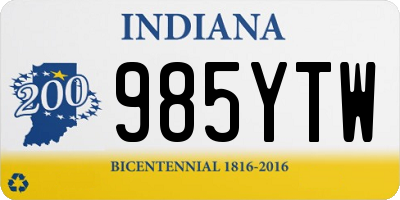 IN license plate 985YTW