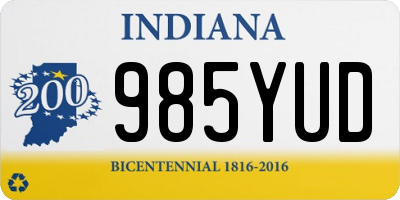 IN license plate 985YUD
