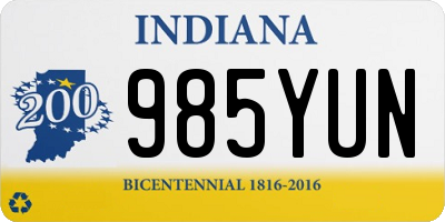 IN license plate 985YUN