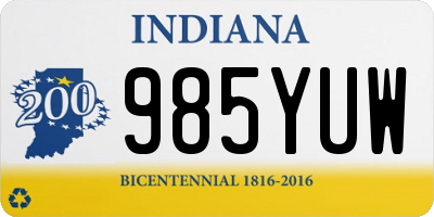 IN license plate 985YUW