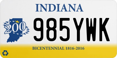 IN license plate 985YWK