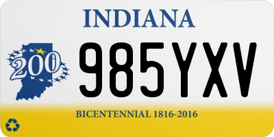 IN license plate 985YXV