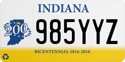 IN license plate 985YYZ