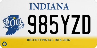 IN license plate 985YZD