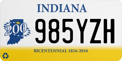 IN license plate 985YZH