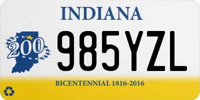 IN license plate 985YZL