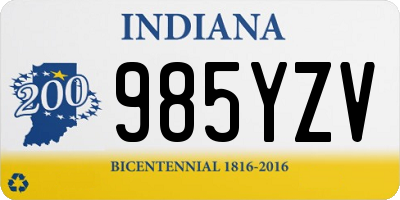 IN license plate 985YZV