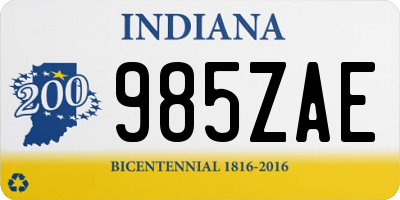 IN license plate 985ZAE