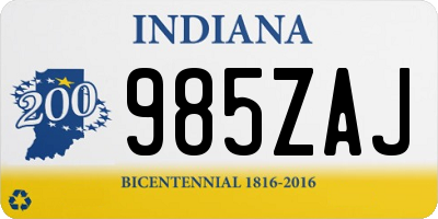 IN license plate 985ZAJ