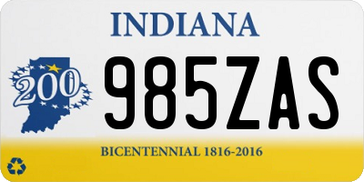 IN license plate 985ZAS